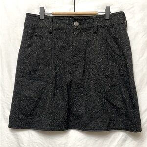 Woolrich ❤️ Wool Blend Lined Speckled Black Onyx Classic A-Line Short Skirt, 10